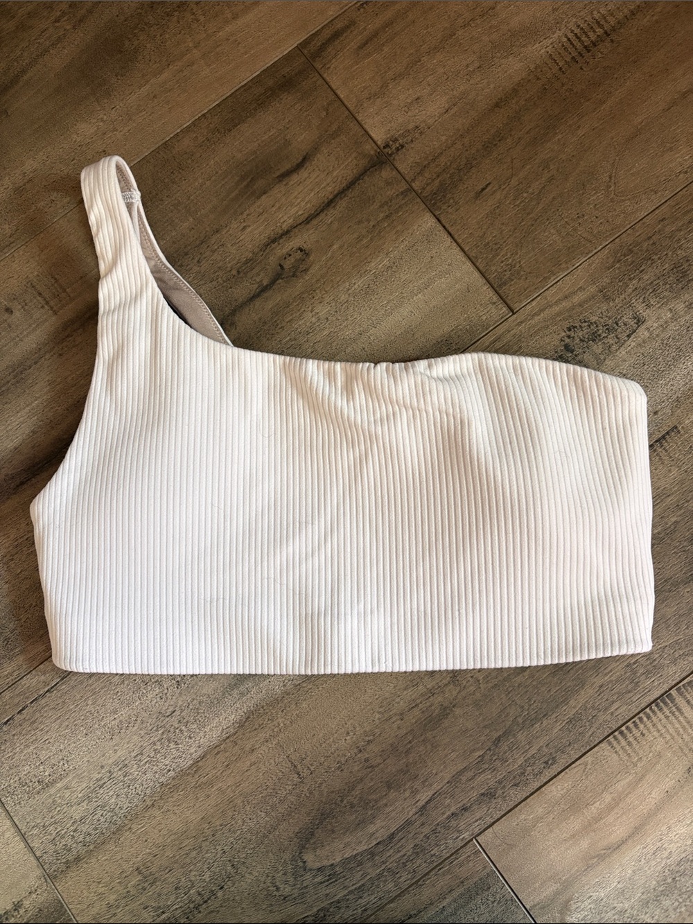 lululemon athletica White One-Shoulder Ribbed Crop Top